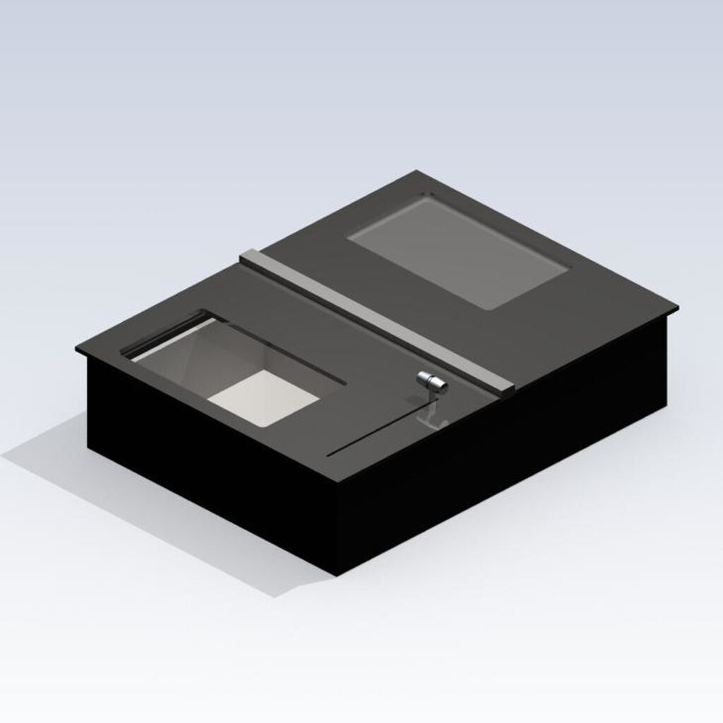 SITEC transfer tray P7038, open, for indoor use in high-security areas