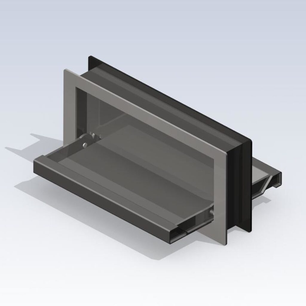 SITEC Slimline Pass-Through P7048, open, pass-through trays for installation in doors