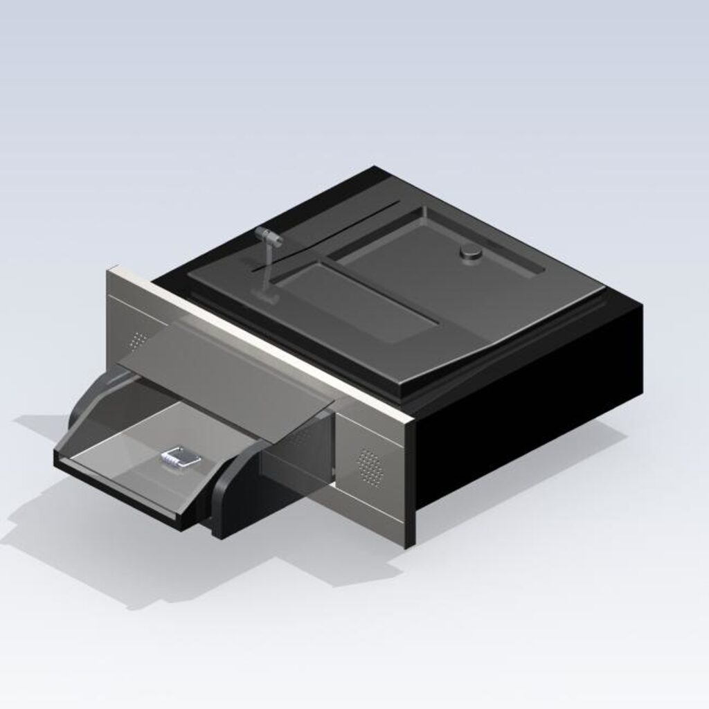 SITEC front-opening counter P7090 with DELTA 2.0 intercom system, open