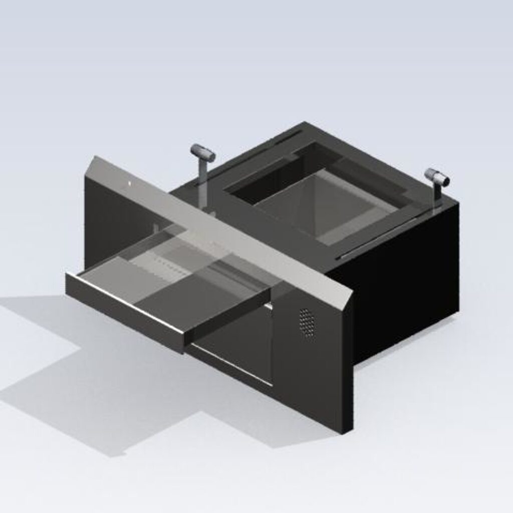 SITEC front-opening counter P7196, open, with integrated intercom system for easy communication